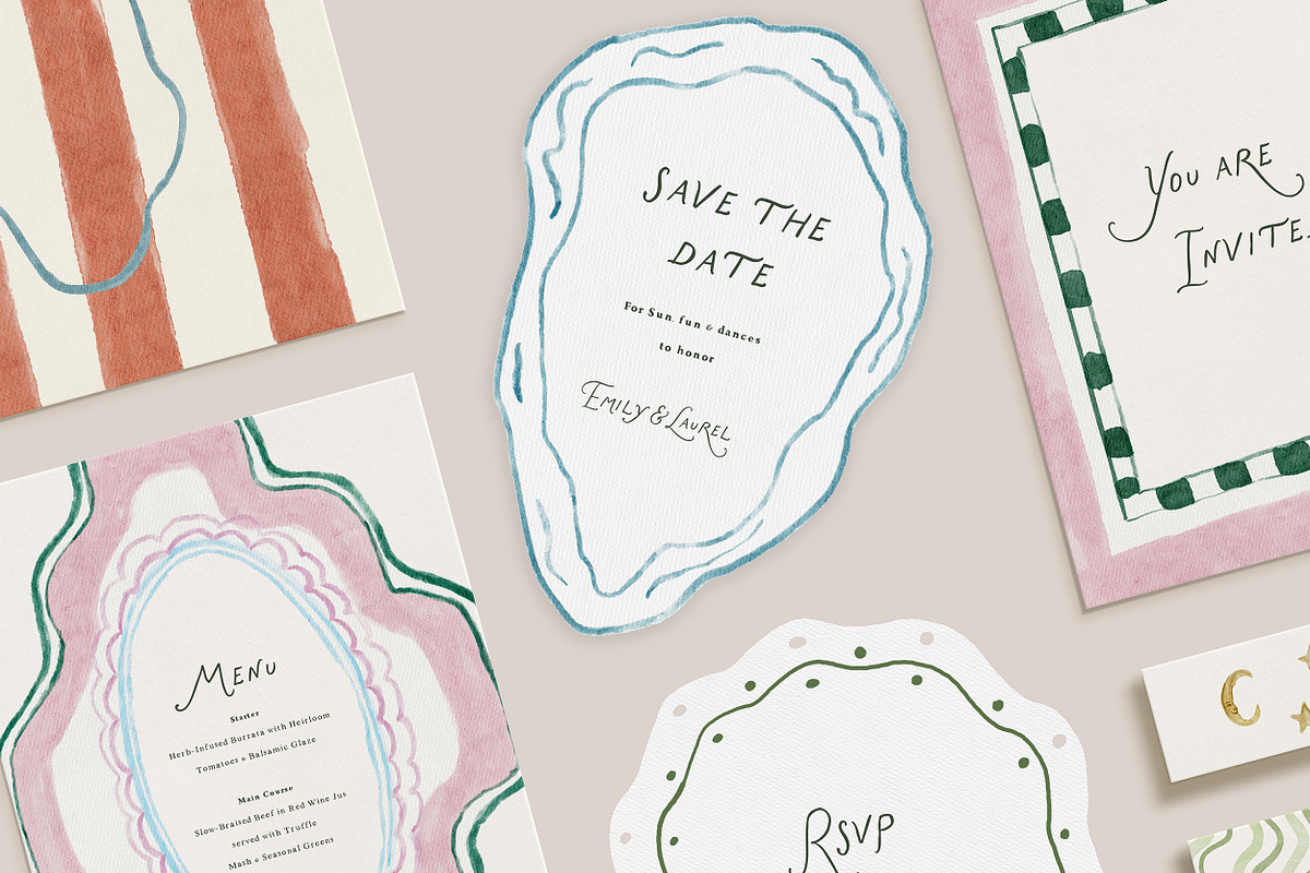 Handmade Wedding Watercolor & Frames, an Object Graphic by Laras Wonderland (Photo 10 of 11)