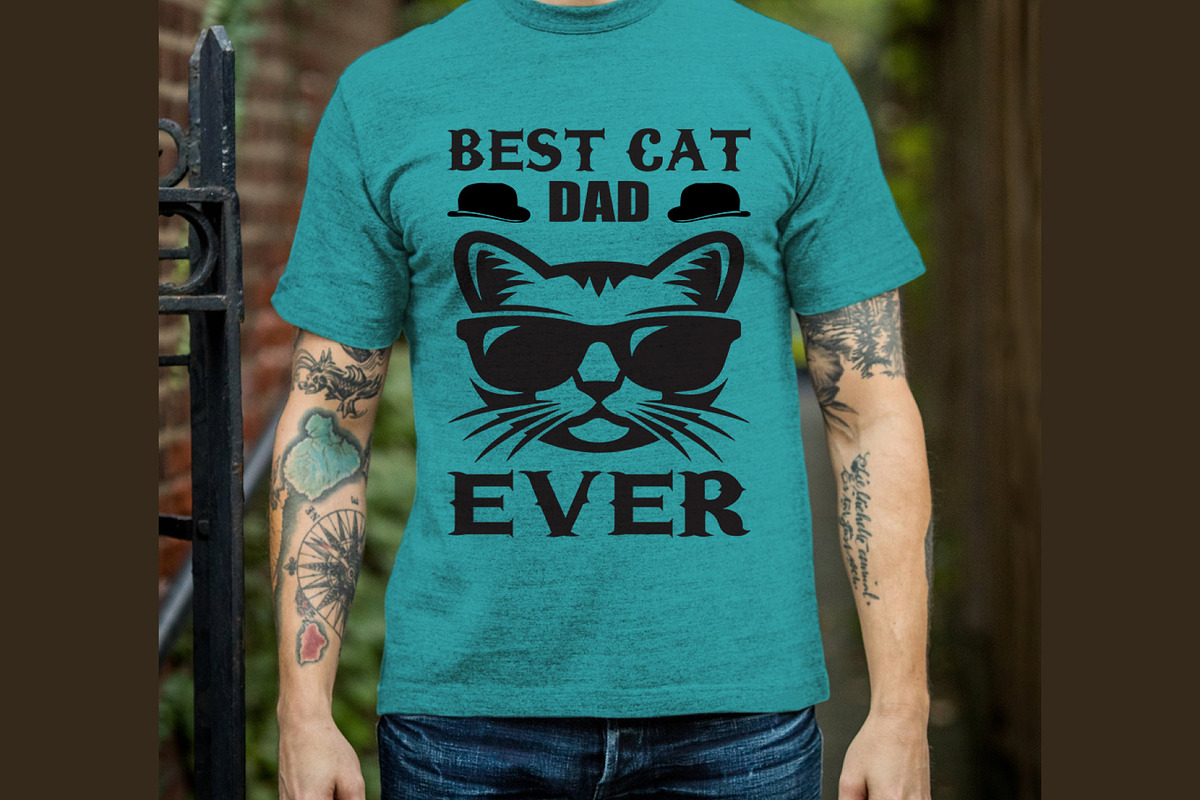 Best Cat Dad Ever Shirt Design, a Graphic by Vector Portal (Photo 2 of 5)
