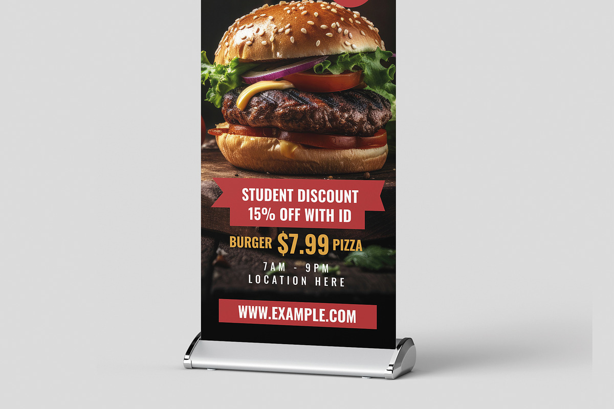 Burger And Pizza Rollup Banner preview 3