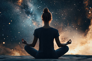 Meditation in the cosmos showcasing, a Photo by Iftikhar Alam