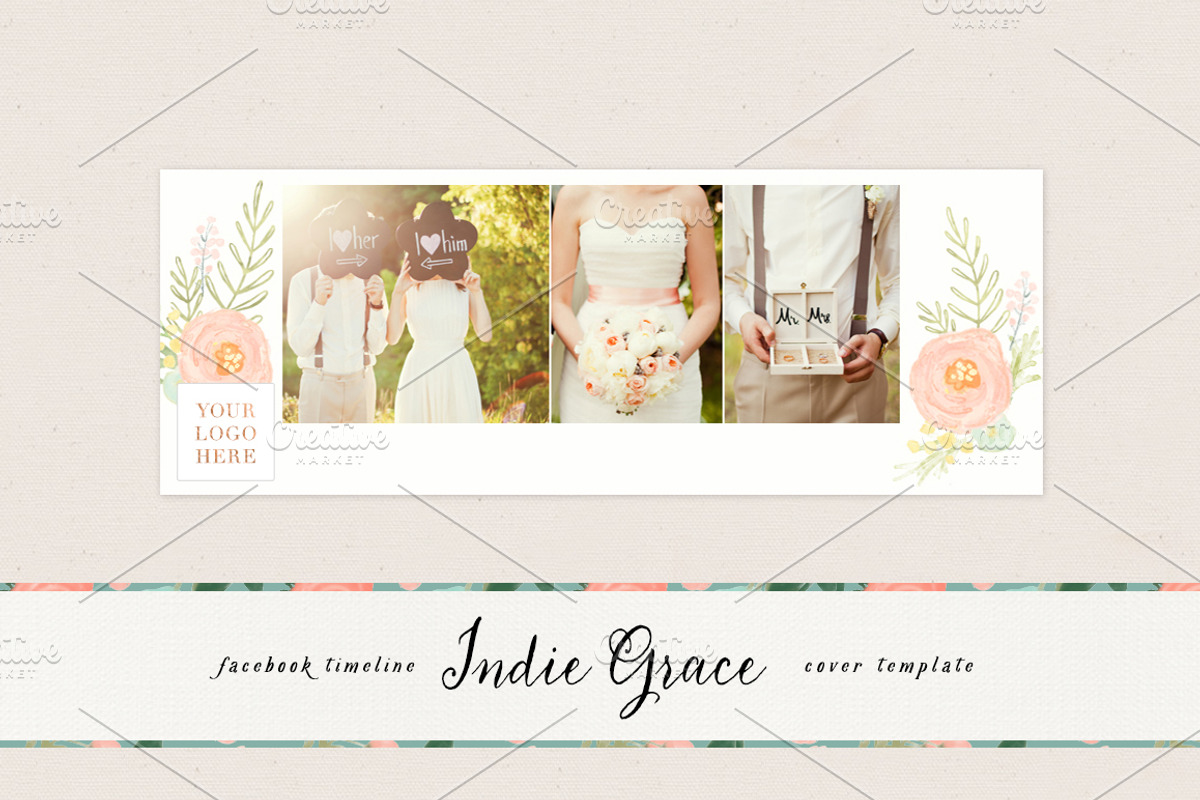 Watercolor Facebook Timeline Cover, a Websites & App Template by Indie Grace Design (Photo 1 of 2)