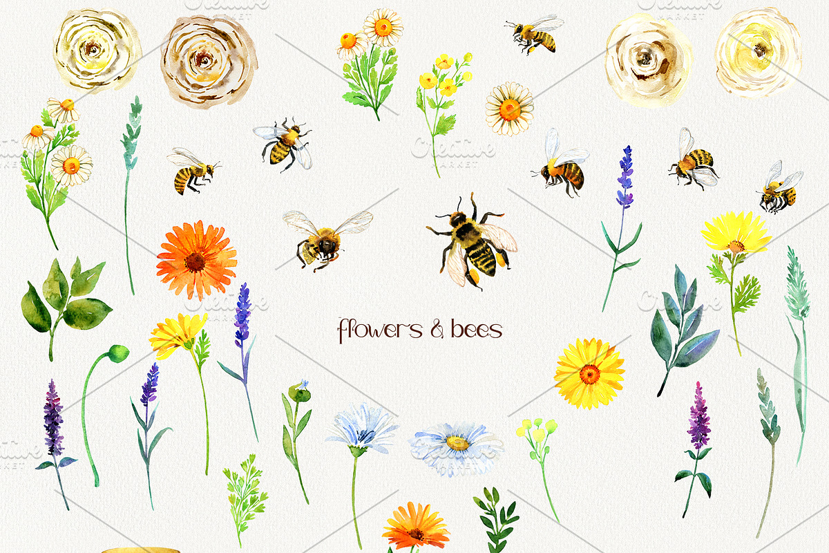 Honey Bee Summer Tea Clipart, a Food Illustration by TanyaOak (Photo 11 of 12)