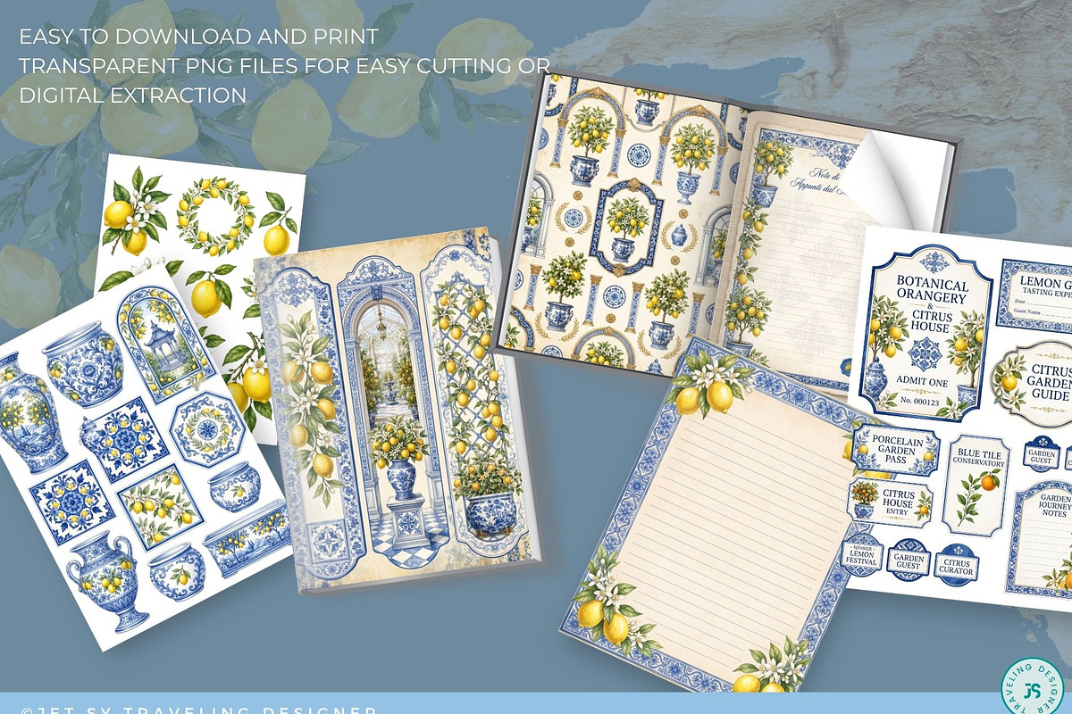 Mediterranean Lemons Journal Kit, an Object Graphic by Traveling Designer (Photo 6 of 6)