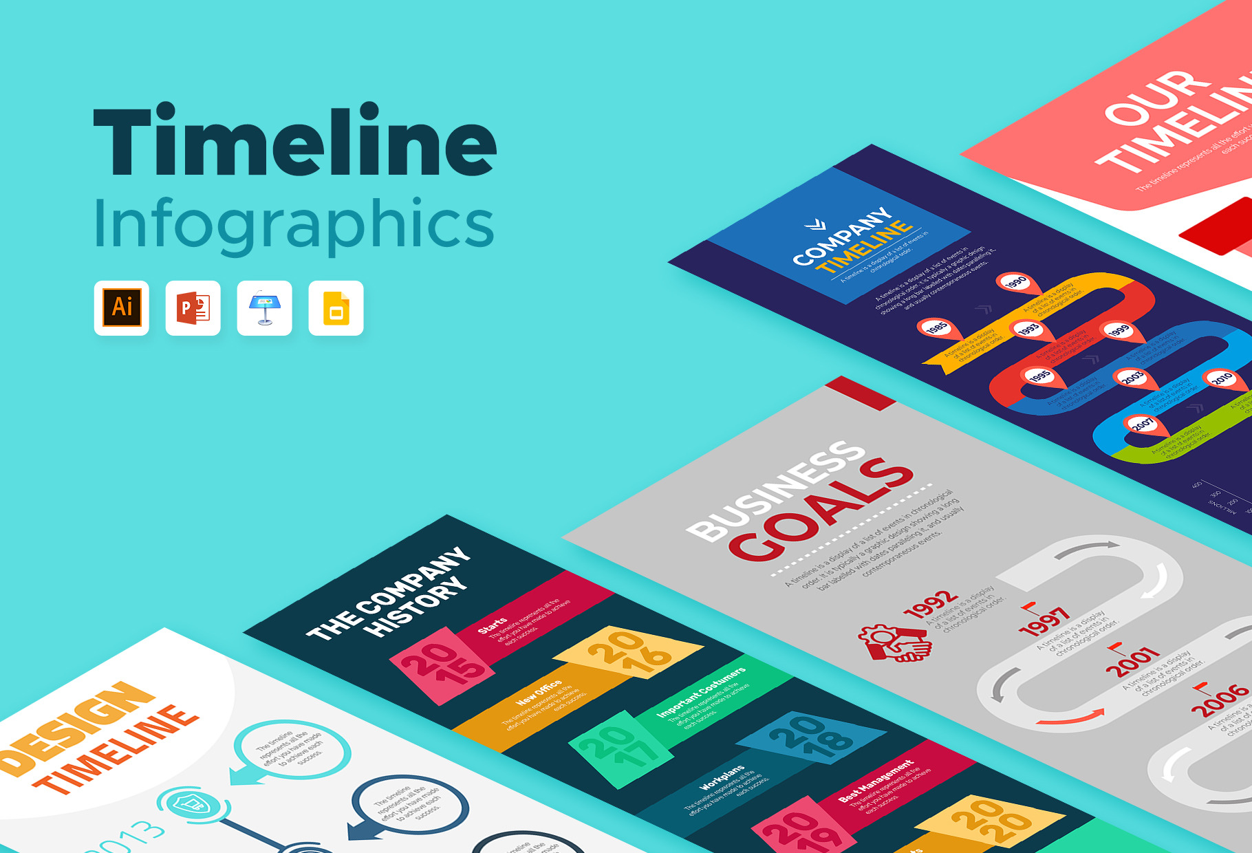 Waterford Timeline Infograph Bundle, a Presentation Template by slidequest