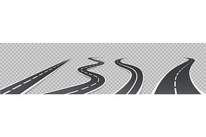 Road, winding highway. 3d asphalt, a Transportation Illustration by Frogella