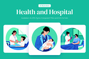 Health and Hospital Art Set, a Healthcare Illustration by Brickclay (Thumbnail 1 of 9)