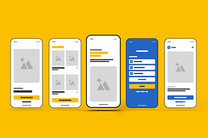 Clean Mobile App Wireframe UI Kit, a Wireframe Template by MightyDesign