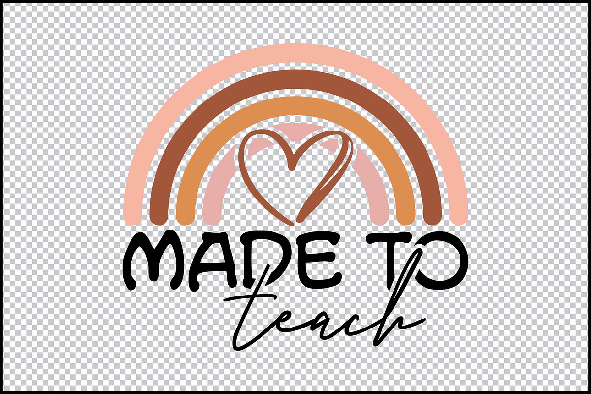 Made To Teach Rainbow Heart SVG, an Object Graphic by BeeCraftR (Photo 5 of 5)