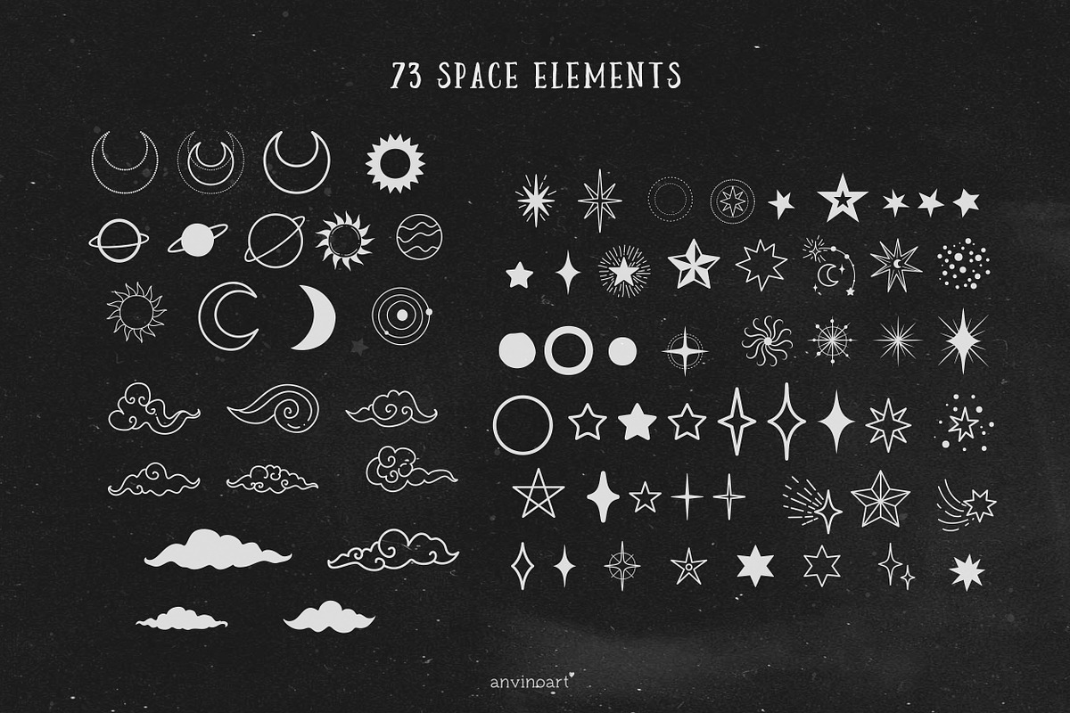 Magic Collection. Celestial set 200+, an Object Illustration by anvinoart (Photo 7 of 12)