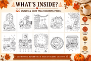 Cozy Fall Coloring Pages 120 Designs, a Seasonal Illustration by Daffodil Dream Studio (Thumbnail 2 of 3)