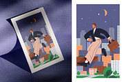 Giant people in city. Urban cards, a Person Illustration by Good Studio (Thumbnail 4 of 5)