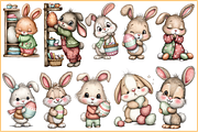 Cozy Easter Bunny Clipart, a Seasonal Illustration by HueNestify (Thumbnail 3 of 3)