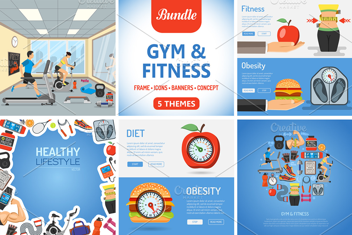 Gym and Fitness Themes, an Outline Icon by TAlex (Photo 1 of 6)