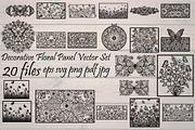 Decorative Floral Panel Vector Set, a Decorative Illustration by Designer_Momina (Thumbnail 1 of 20)