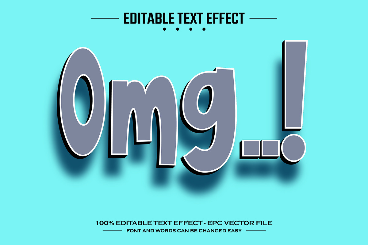Omg 3D editable text effect template, a Layer Style Add-On by nicemorning (Photo 1 of 3)