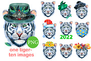 Cute watercolor tigers, an Animal Illustration by Watercolor fantasy (Thumbnail 4 of 6)