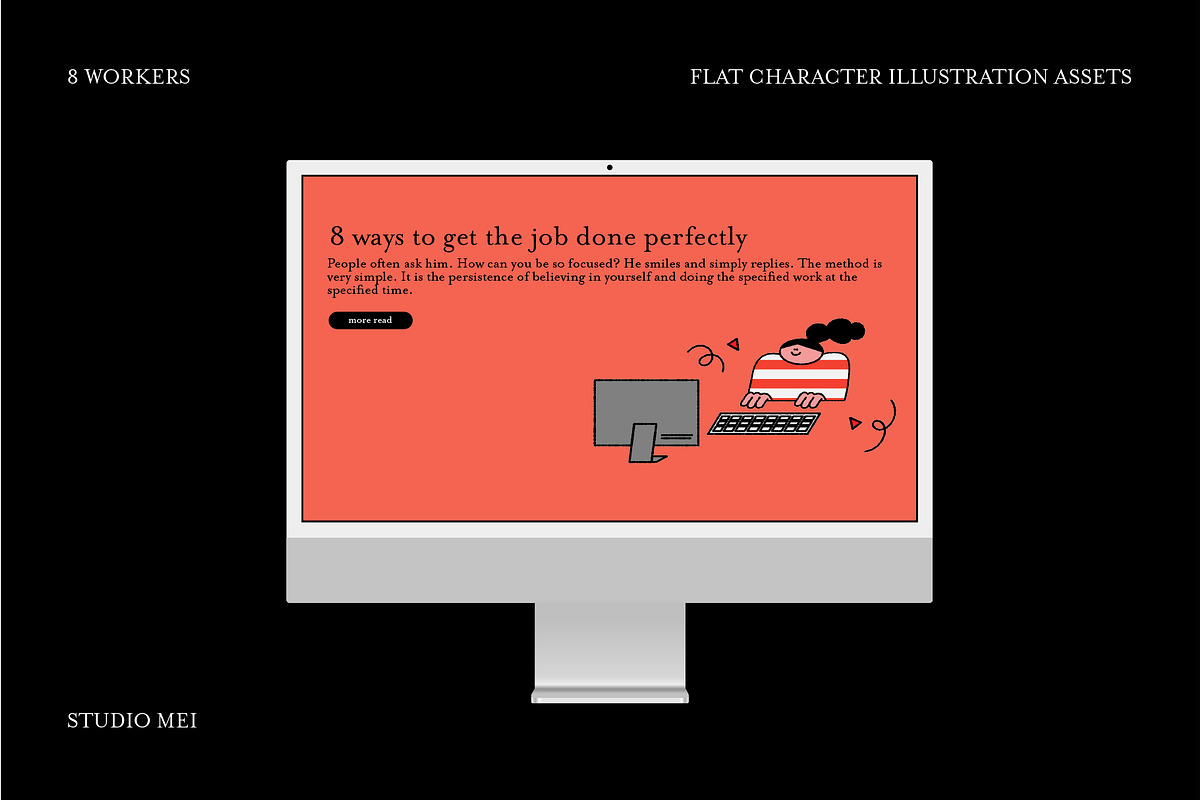 8 Workers - vector illustration, a Work Illustration by Studio Mei Design (Photo 3 of 4)