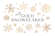 Christmas Gold Snowflake Clipart, a Seasonal Illustration by Lucie Sindelkova (Thumbnail 2 of 6)