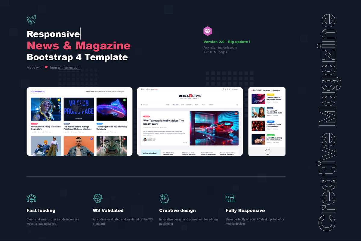 Ultranews - Magazine HTML Template, a HTML Template by AliThemes (Photo 1 of 4)