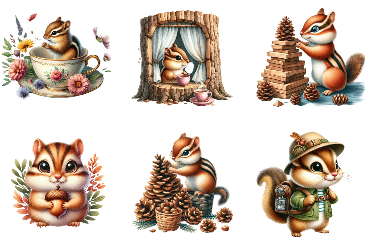 Chipmunk Cute Forest Animal Clipart, an Illustration by DreamArtGraphic (Photo 4 of 5)