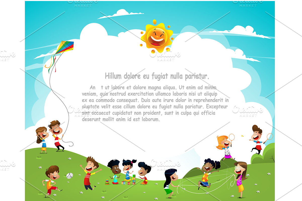 Playing kids, an Education Illustration by mihail.ridkous
