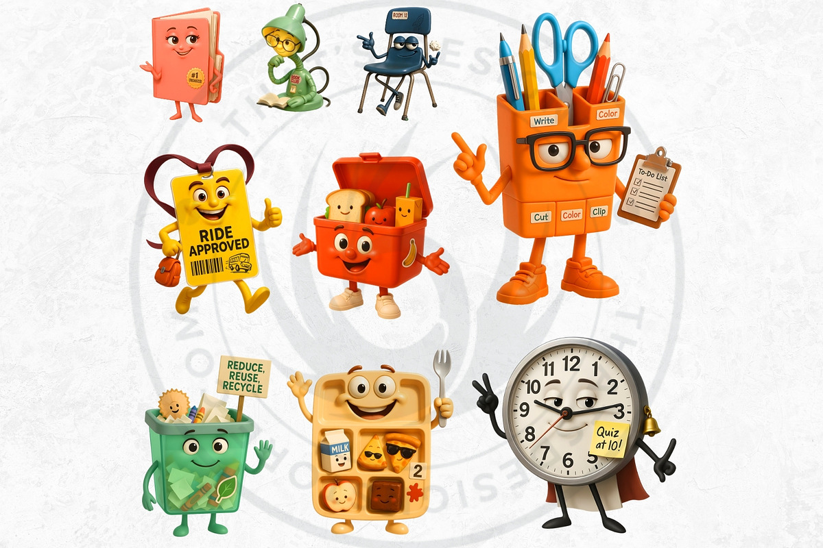 Back To school Buddies Clipart Set, an Education Illustration by ThatsDesignArt (Photo 9 of 10)
