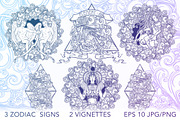 Inky Zodiac - Element of Air, a Decorative Illustration by AntonPix Studio (Thumbnail 1 of 14)