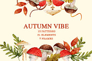 Autumn watercolor clipart set, a Seasonal Illustration by KlymchukArtworks (Thumbnail 13 of 13)