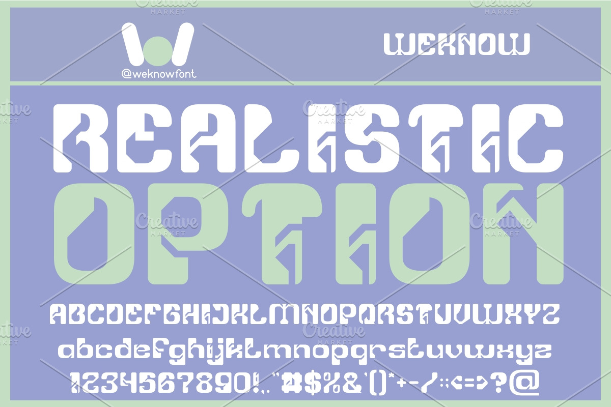 Realistic Option, a Font by weknow (Photo 1 of 5)