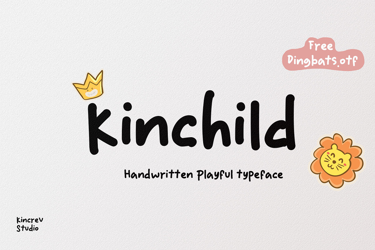 Kinchild - Handwritten Playful Font, a Handwritten Font by Kincrev Studio (Photo 1 of 7)