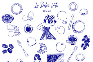 La Dolce Vita. Hand Draw Art.