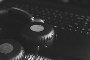 Headphones on Laptop