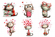 Whimsical Cats Valentines Day Clipar, an Illustration by Daily.Designs (Thumbnail 5 of 8)
