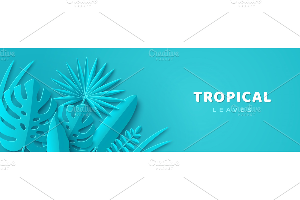 Summer blue tropical leaves, a Texture Graphic by kotoffei