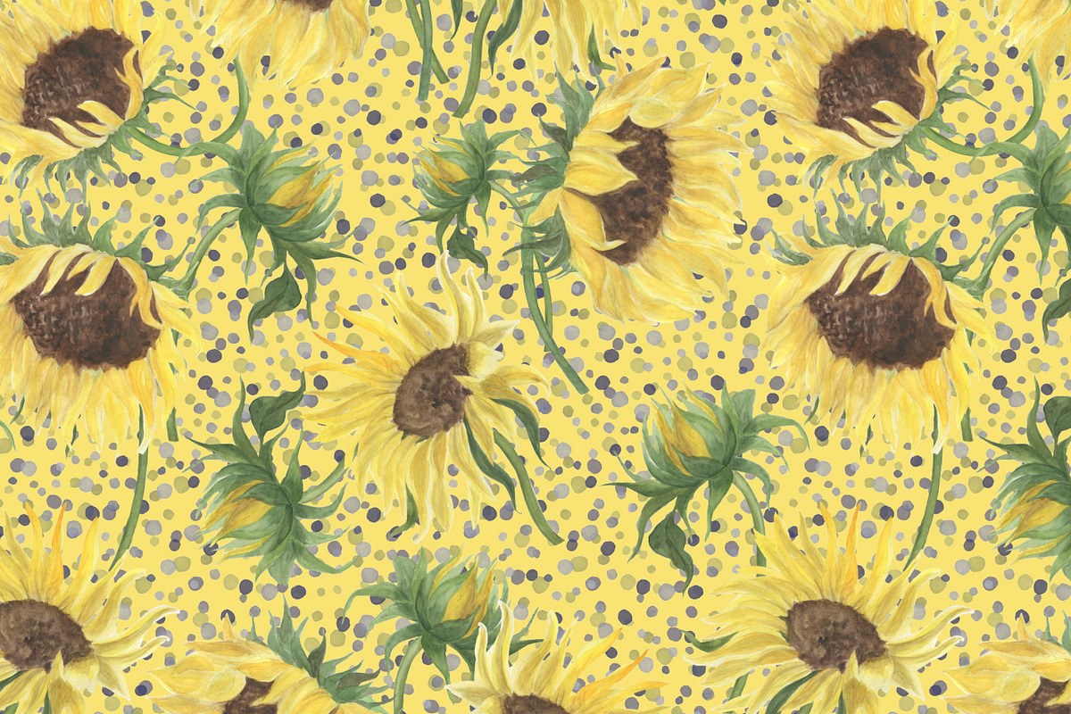Sunflowers pattern, a Pattern Graphic by ramika (Photo 5 of 5)