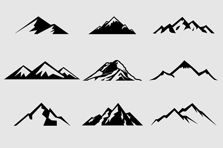 Mountain Shapes For Logos Vol 1, a Shape Add-On by LovePowerDesigns