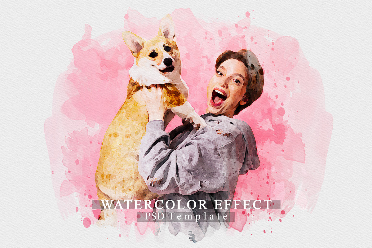 Watercolor Splash Photo Effect PSD, an Action Add-On by liptouse (Photo 1 of 10)