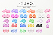 Watercolor Clogs Clipart, a Person Illustration by Corner Croft (Thumbnail 3 of 8)