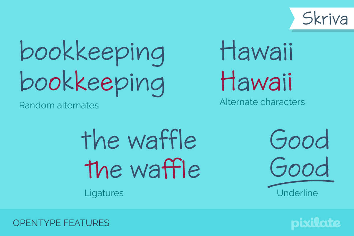 Skriva handwriting font preview 6