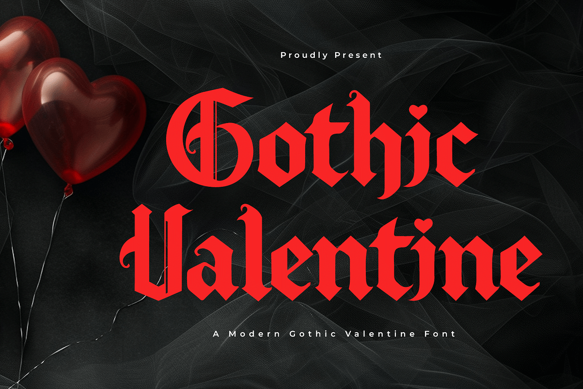 Gothic Valentine - Modern Valentine, a Handwritten Font by overlaytemplates (Photo 1 of 5)