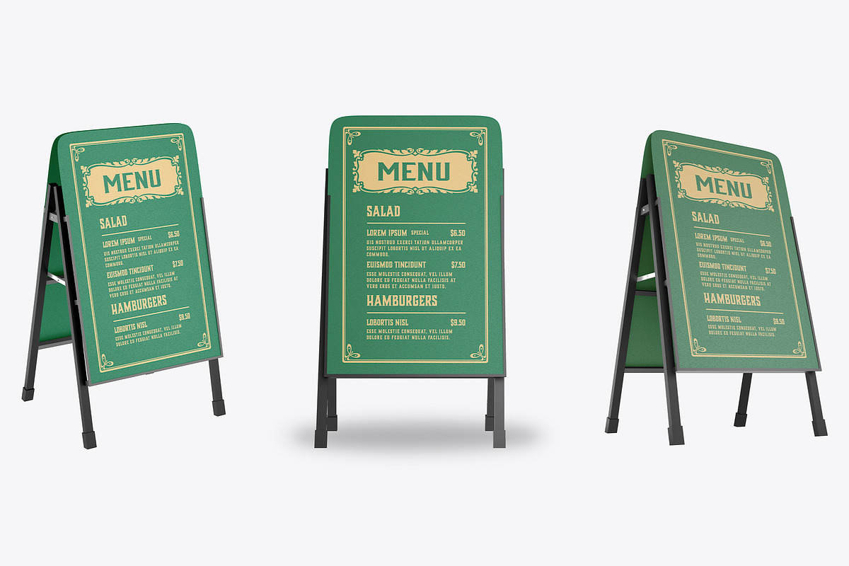 Menu Board Mockup, a Product Mockup by OneVectorStock (Photo 1 of 3)