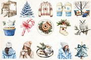 Watercolor Frosty Coziness Clipart, an Illustration by Libby Wishes (Thumbnail 3 of 7)