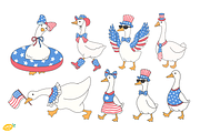 Patriotic Silly Goose PNG Clipart, a Seasonal Illustration by LemonDesign (Thumbnail 2 of 3)