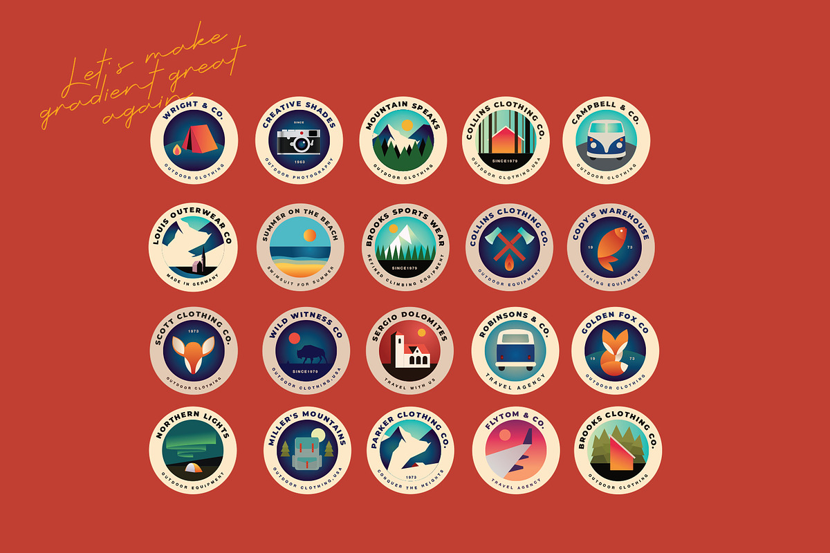 20 Outdoor Badges, a Branding & Logo Template by Liviu (Photo 2 of 4)