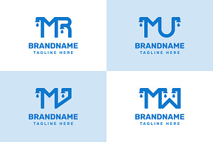 Letters MR MU MV MW Pipe Drop Logo, a Branding & Logo Template by Pray Art Design Studio