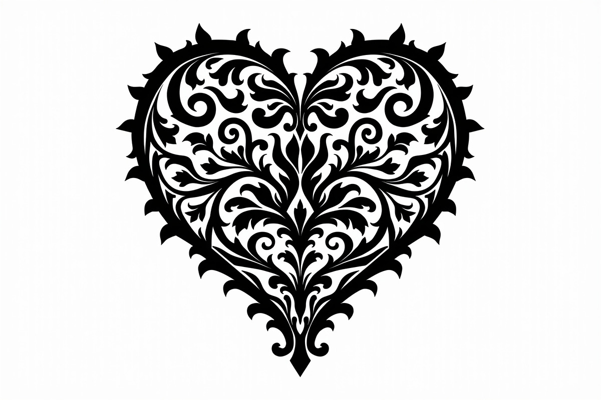 Floral Heart Silhouette Set, an Illustration by Gfx_Store (Photo 7 of 21)