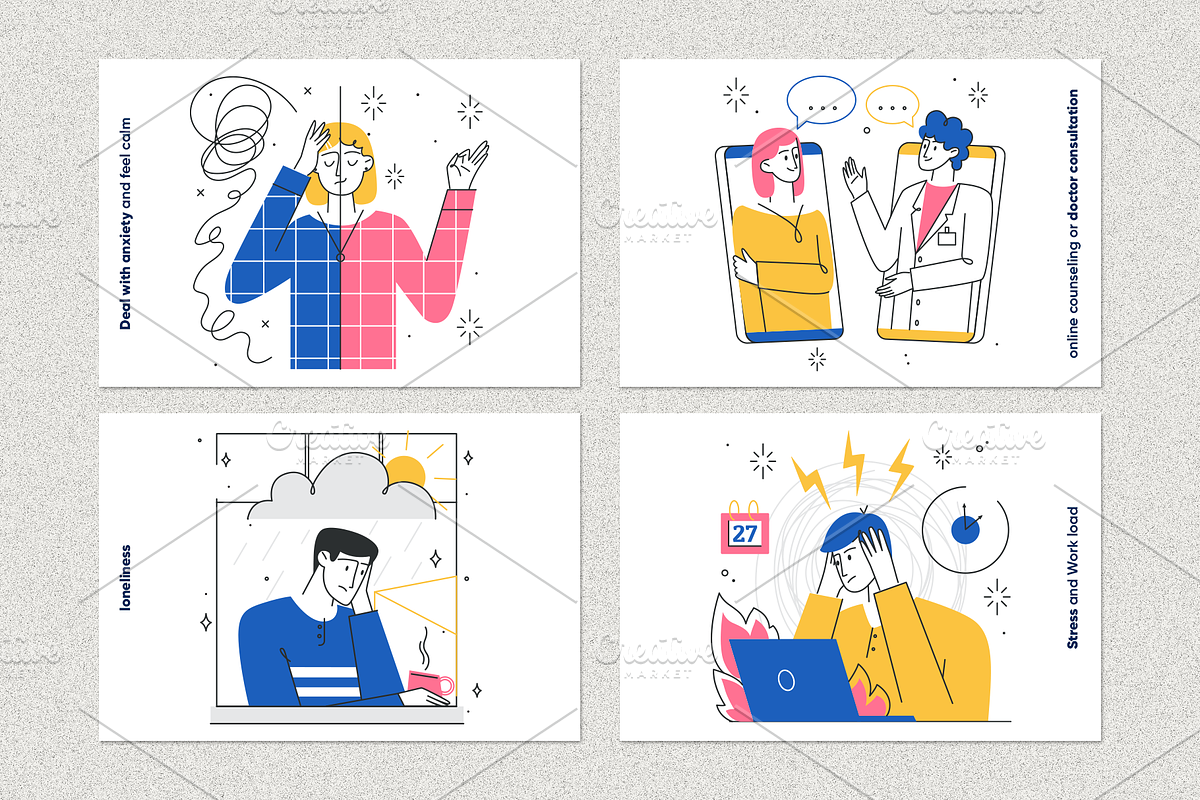 Online therapy illustrations, a Healthcare Illustration by ZP Design (Photo 2 of 8)