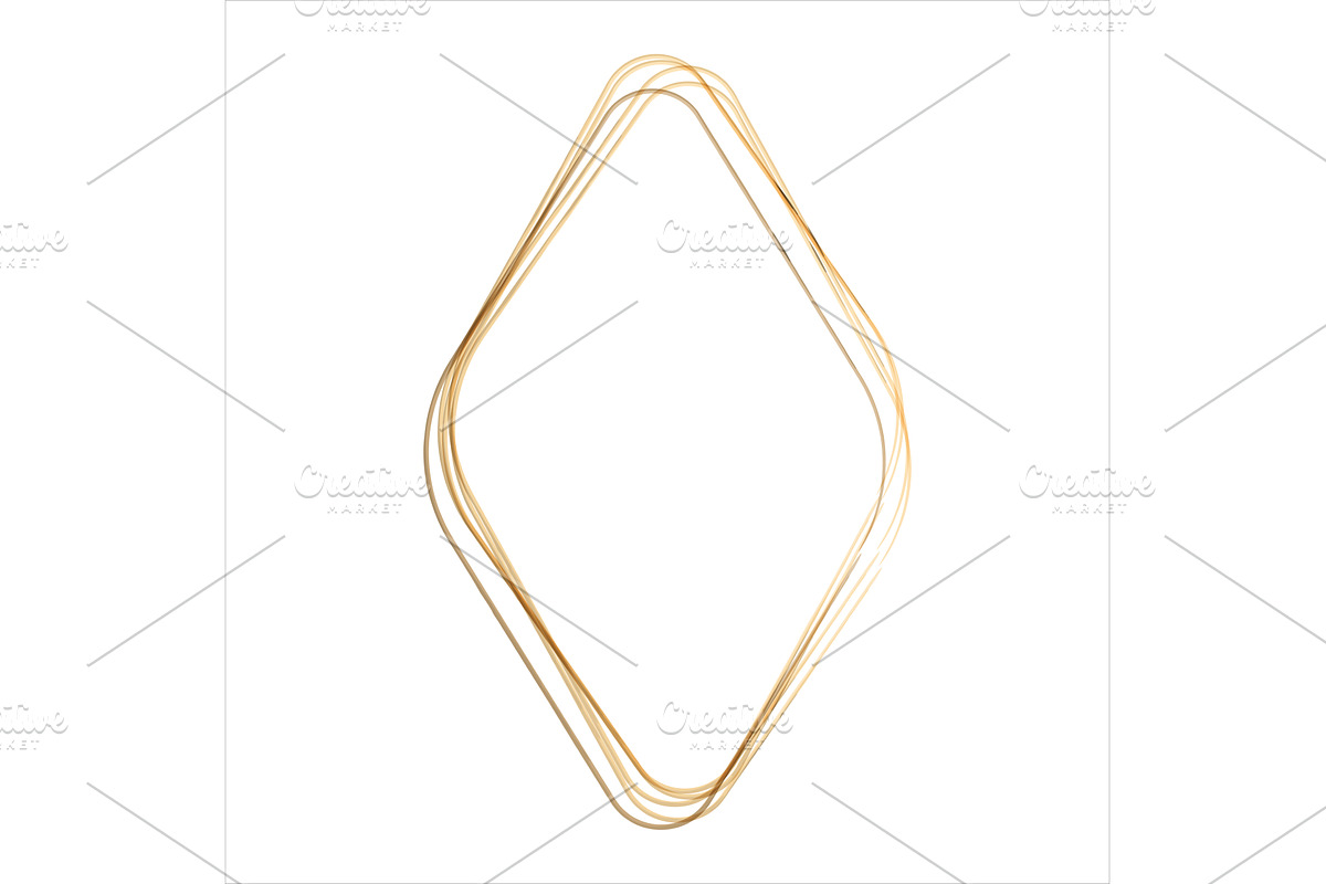 Gold watercolor rounded rhombus, an Illustration by okskukuruza