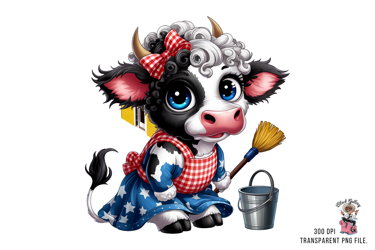 Patriotic Cow with USA Flag 10 PNG, a Graphic by Clipart Bloom (Photo 5 of 11)