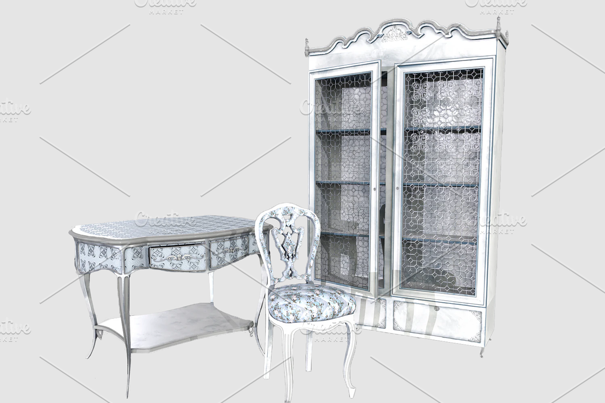 Vintage furniture set_2, a Furniture 3D Model by Snji | 3D Models (Photo 1 of 15)